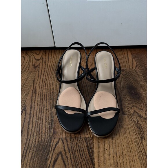 Aldo Mirabella Beige Wedge Sandal Size 8.5 - Picture 2 of 6